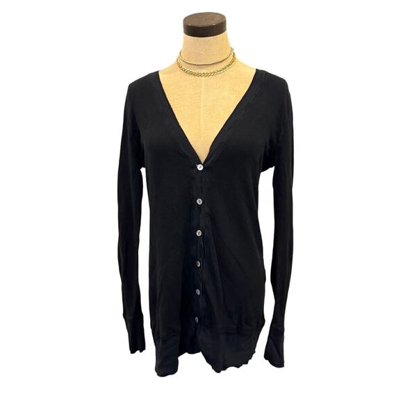 MICHAEL STARS Black Button Front Cardigan Sweater Top Shirt Jacket One size - Picture 1 of 8